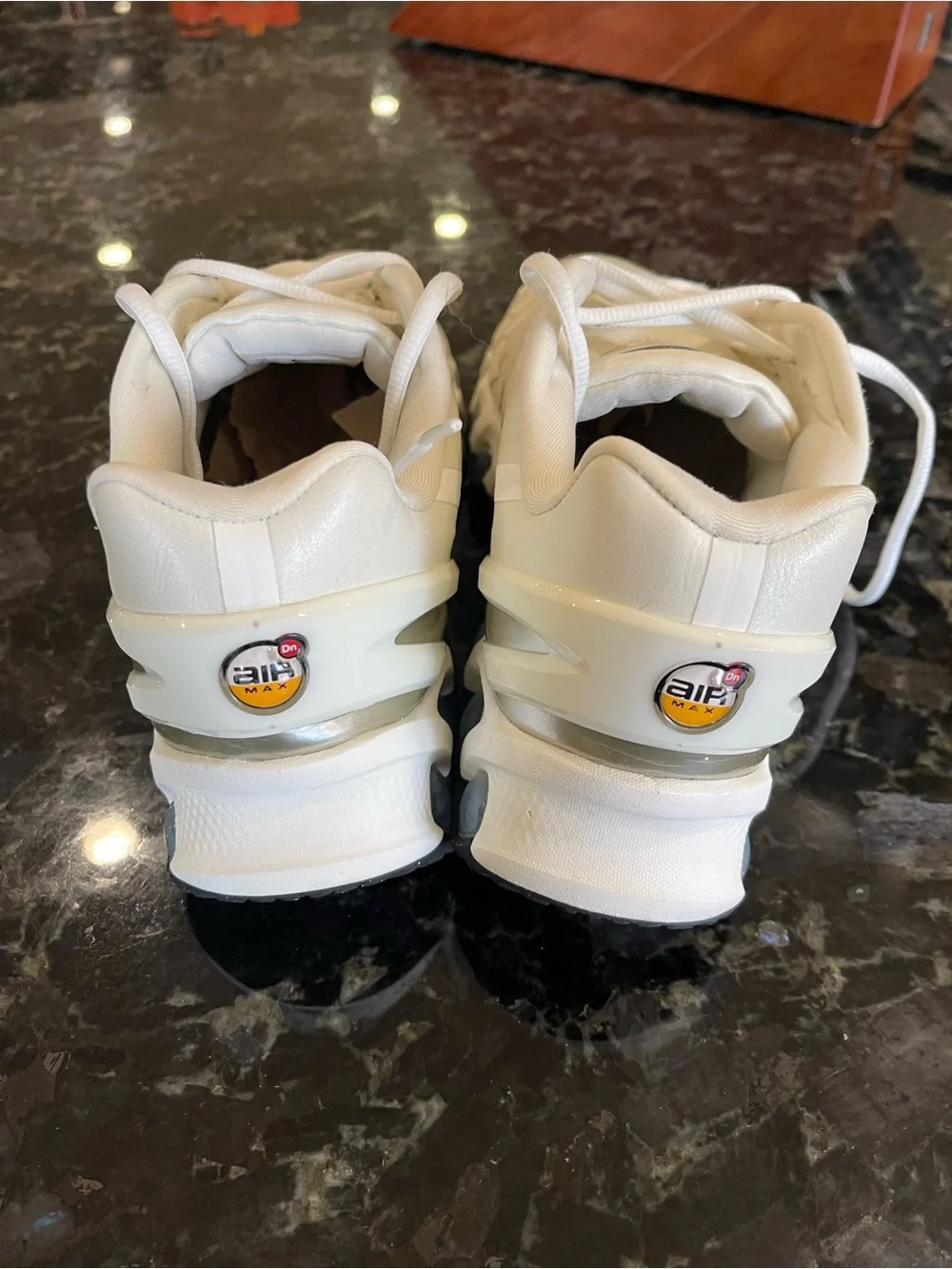 Nike Air Max Cream/White Sneakers with Black Swoosh